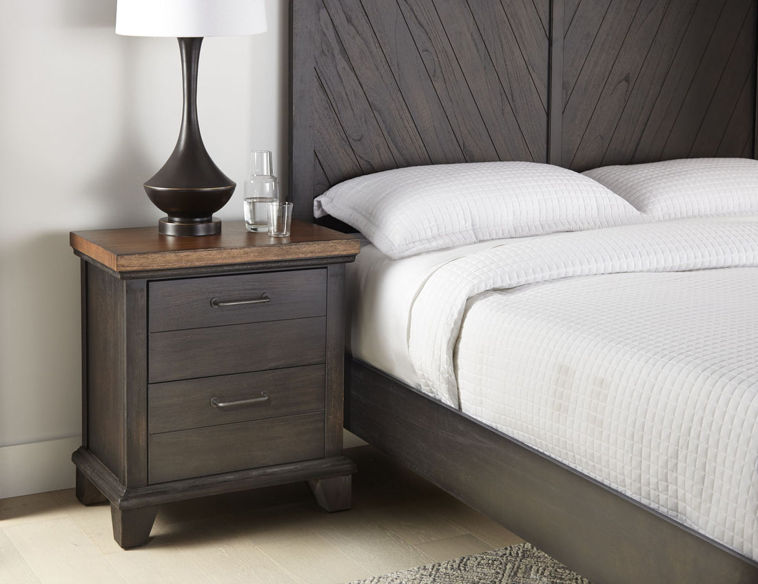 Bear Creek Nightstand Brown Dark Brown Wood