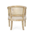 Accent Chair Beige Natural Rubber Wood