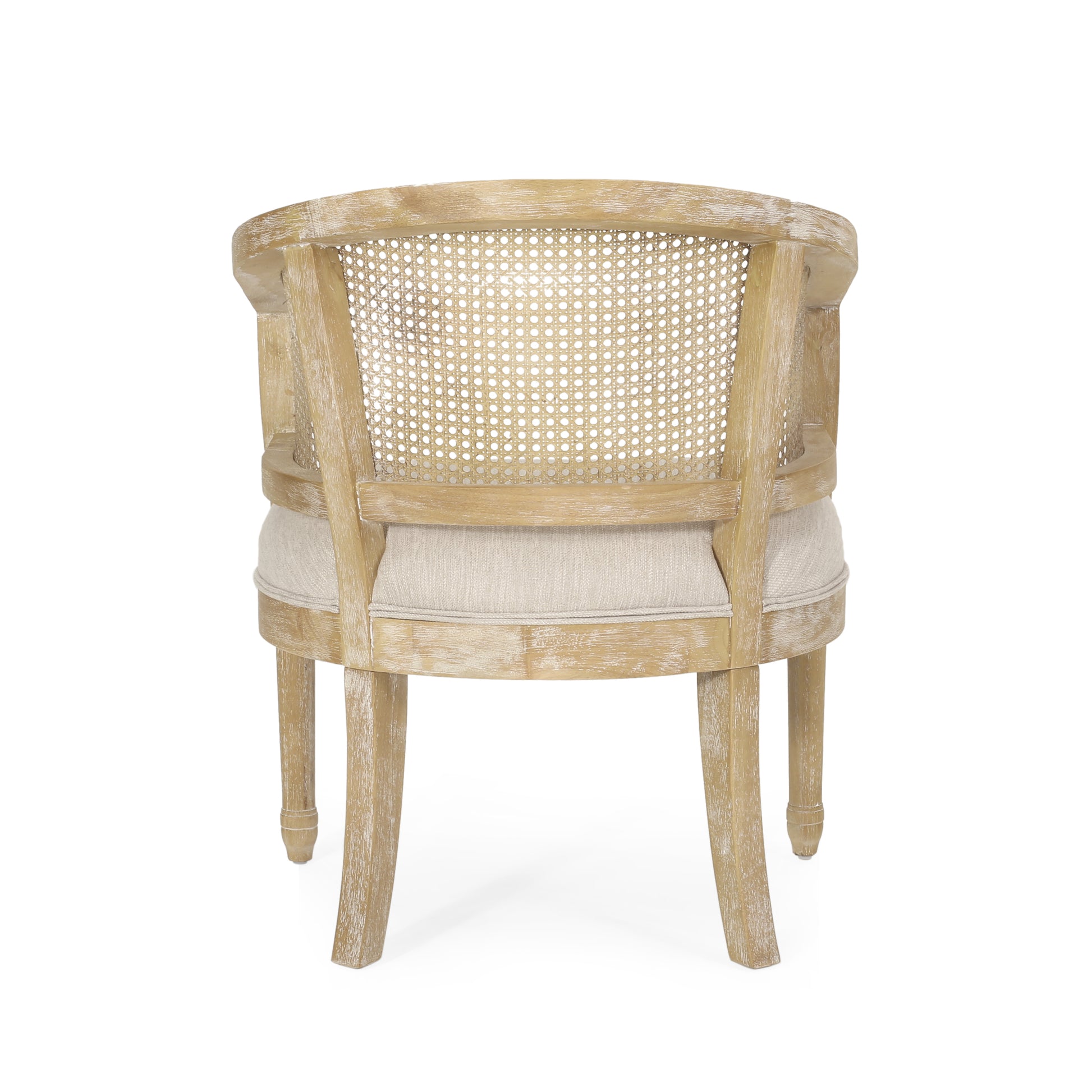 Accent Chair Beige Natural Rubber Wood