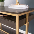 Kinlord Writing Desk W Storage Brown Mdf