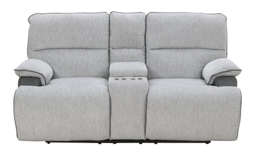 Cyprus Recliner Loveseat With Console Gray Gray Fabric 2 Seat