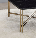 Daxton Faux Marble Top Square Cocktail Table Black Black Wood
