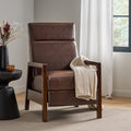 Faux Leather Upholstered Pushback Recliner Dark Brown Dark Brown Pu