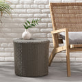 Kingstown Rd Barrel Side Table - Grey Rattan