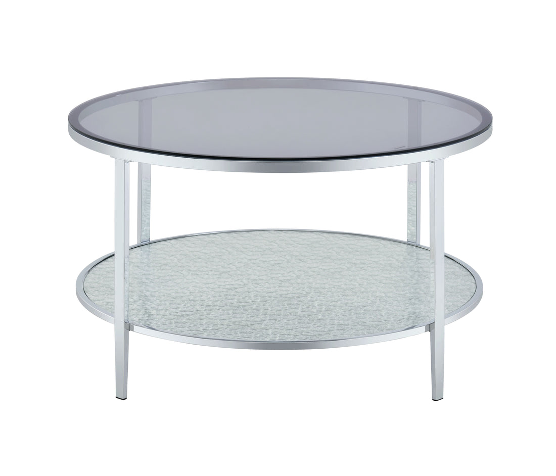 Frostine Round Coffee Table Silver Silver Metal