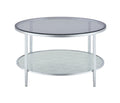 Frostine Round Coffee Table Silver Silver Metal
