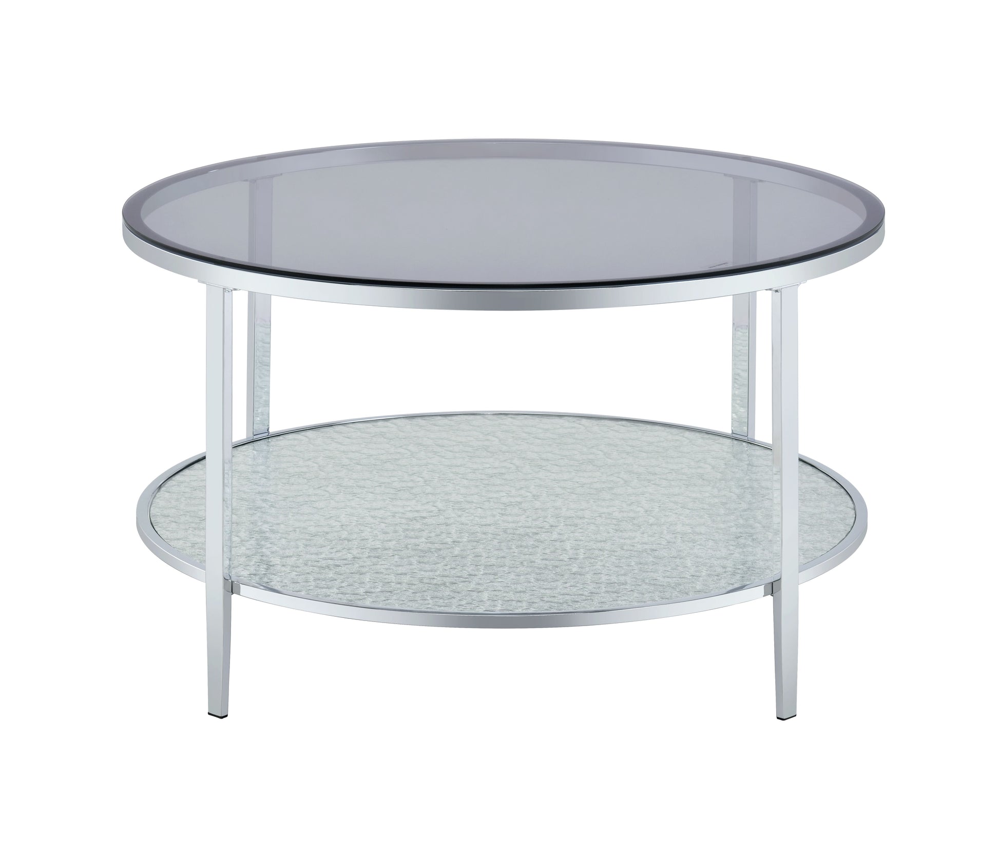 Frostine Round Coffee Table Silver Silver Metal