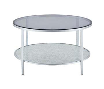 Frostine Round Coffee Table Silver Silver Metal
