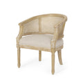 Accent Chair Beige Natural Rubber Wood