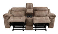 Nashville Glider Recliner Console Loveseat Light Brown Light Brown Faux Leather 2 Seat