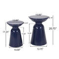 Metal S 2 End Table Navy Blue Iron