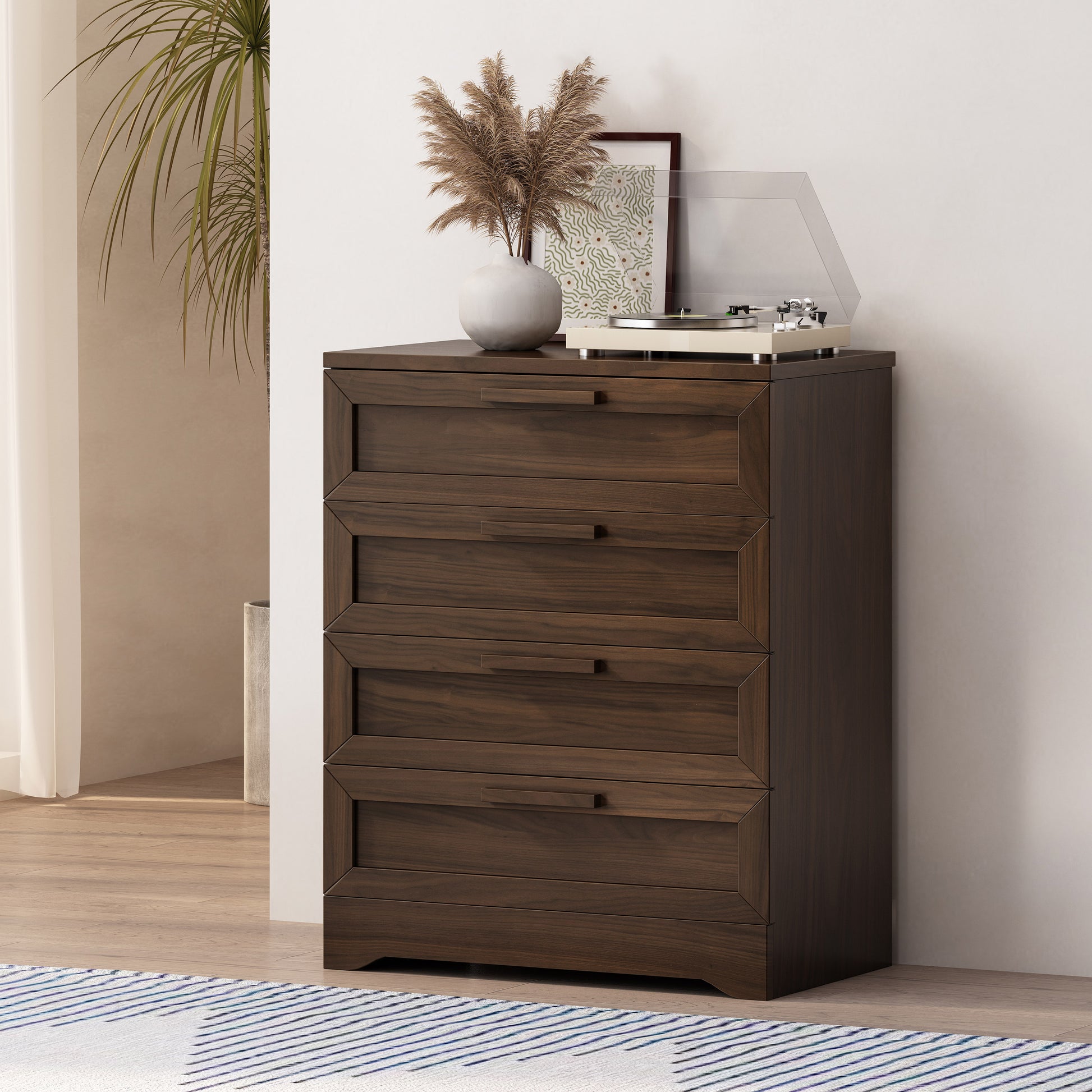 Delaney 4 Drawer Dresser Walnut Mdf Delaney 4 Drawer Dresser Walnut Mdf