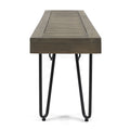 Jane Industrial Wood And Metal Bench Grey Metal & Wood