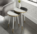 Taj Marble Top Nesting Tables White White Marble