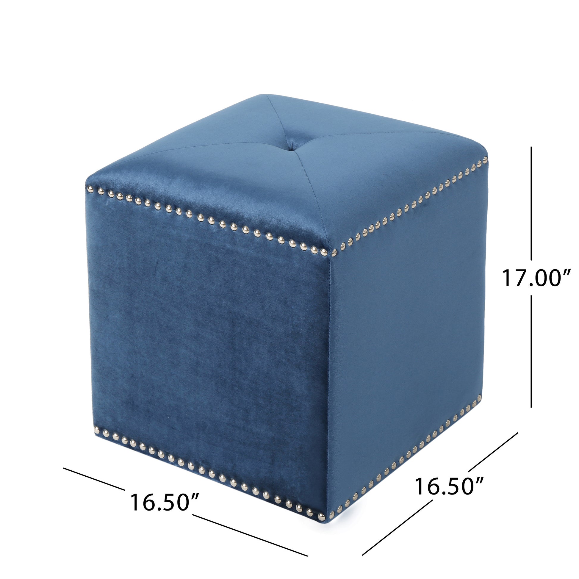 Ottoman Dark Blue Velvet