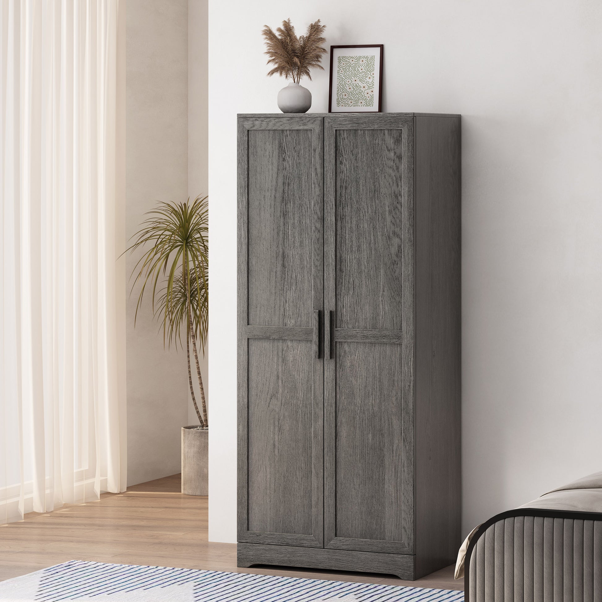 Delaney 2 Door Wardrobe Grey Mdf