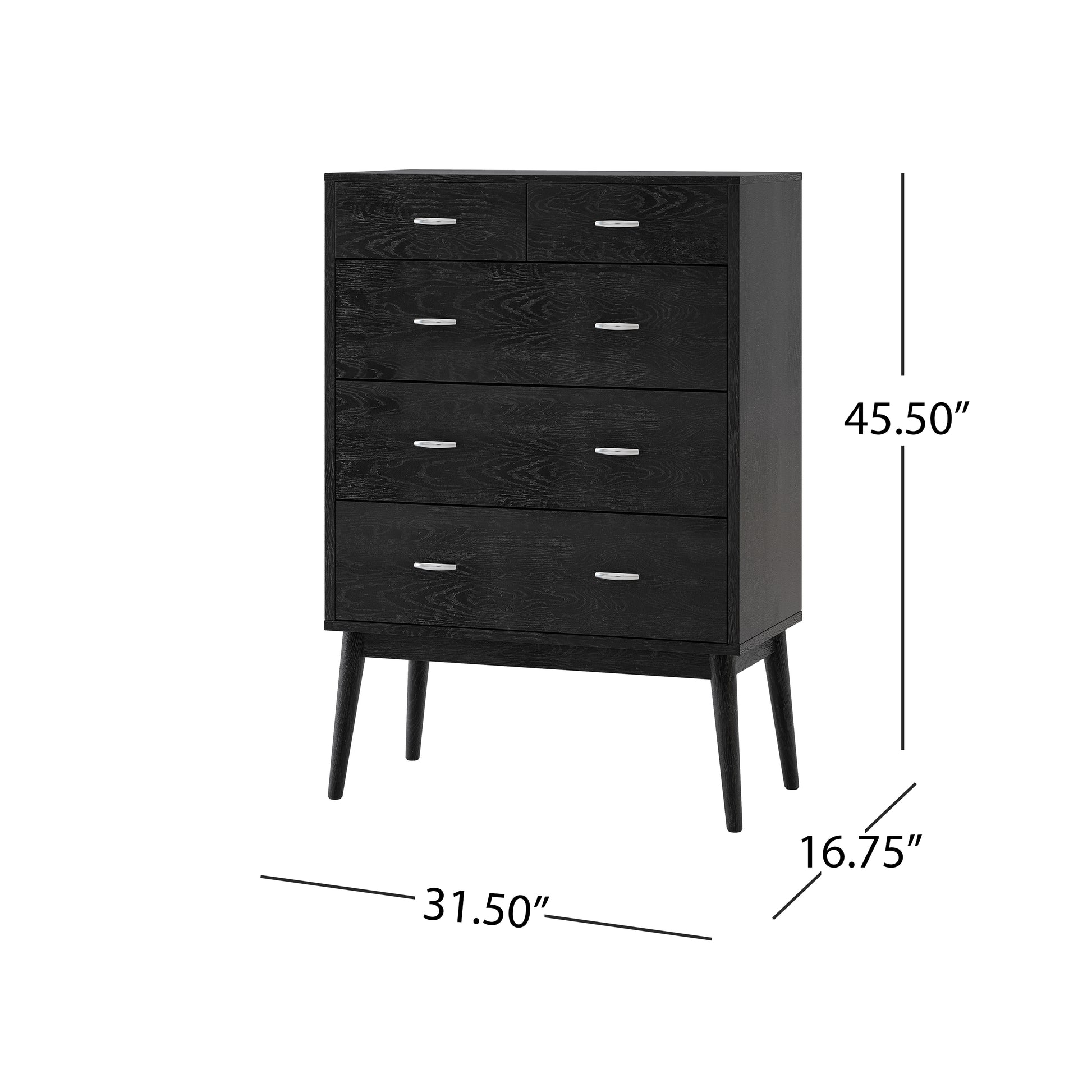 Disa 2 3 Drawer Chest Black Mdf