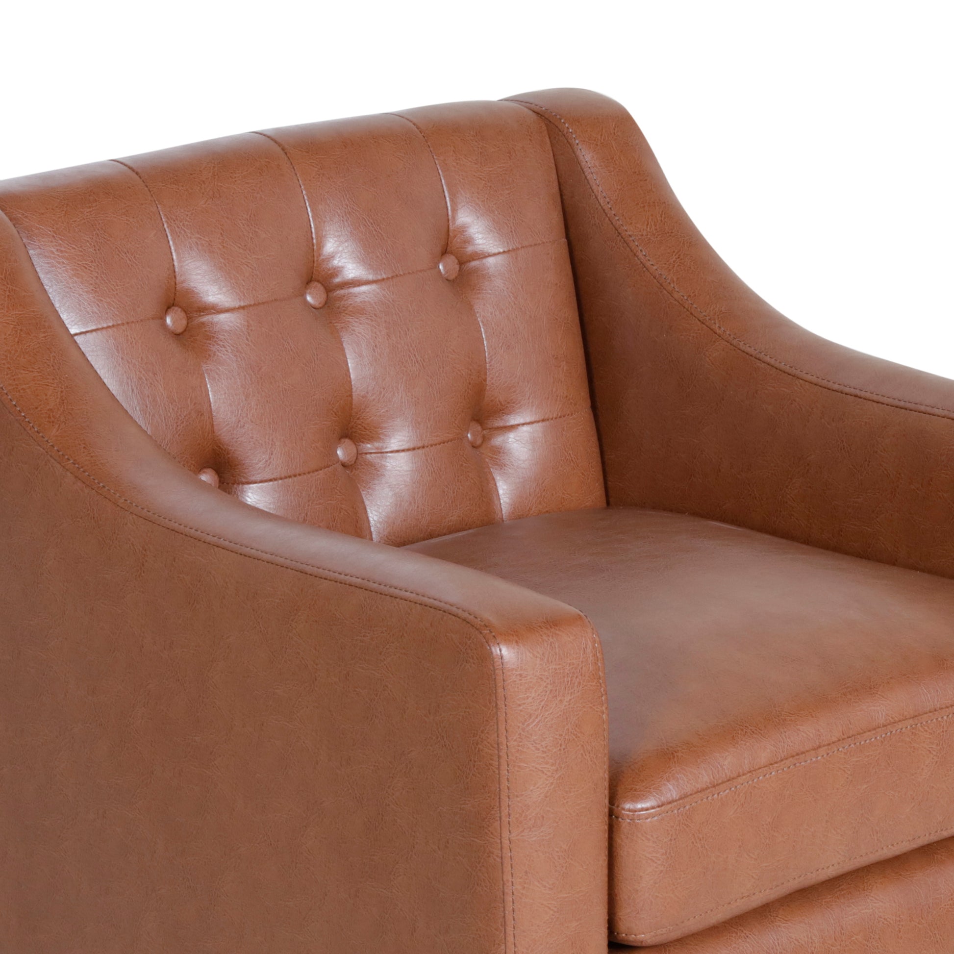 Accent Chair Light Brown Pu