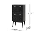 Disa 4 Drawer Chest Black Mdf