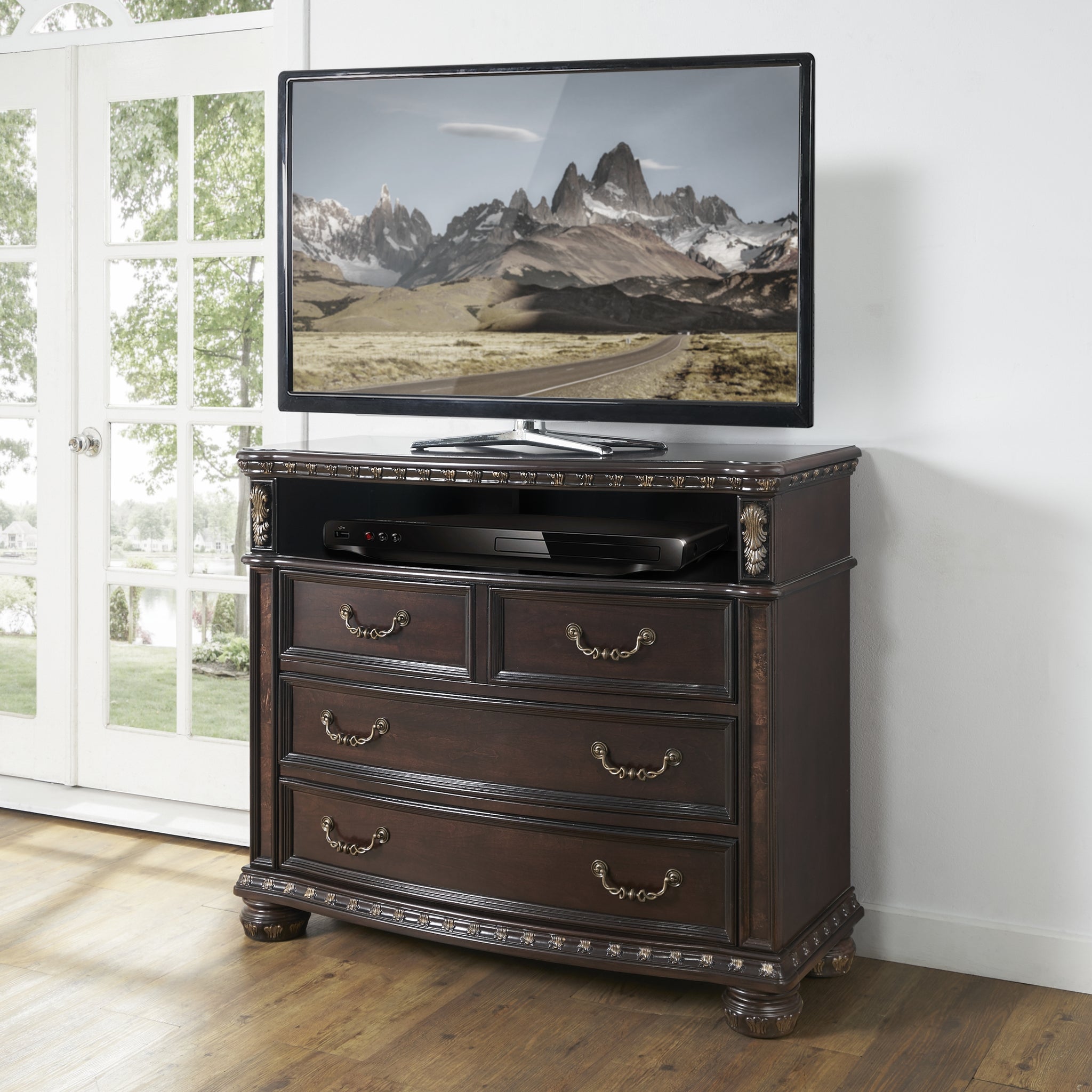 Monte Carlo Media Chest Dark Brown Dark Brown Wood