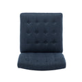 Accent Chair Set Of 2 Pcs Navy Blue Fabric