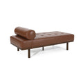 Chaise Lounge Light Brown Pu