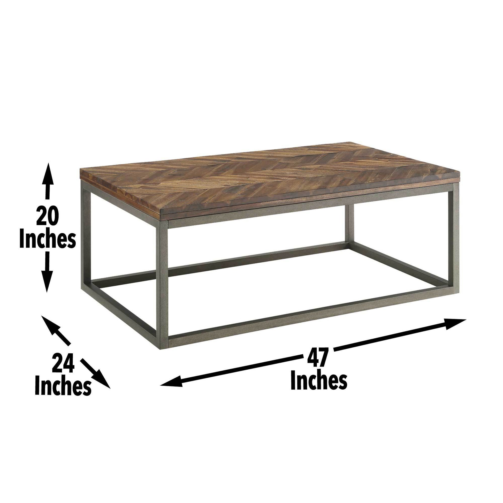 Lorenza Cocktail Table Brown Brown Iron