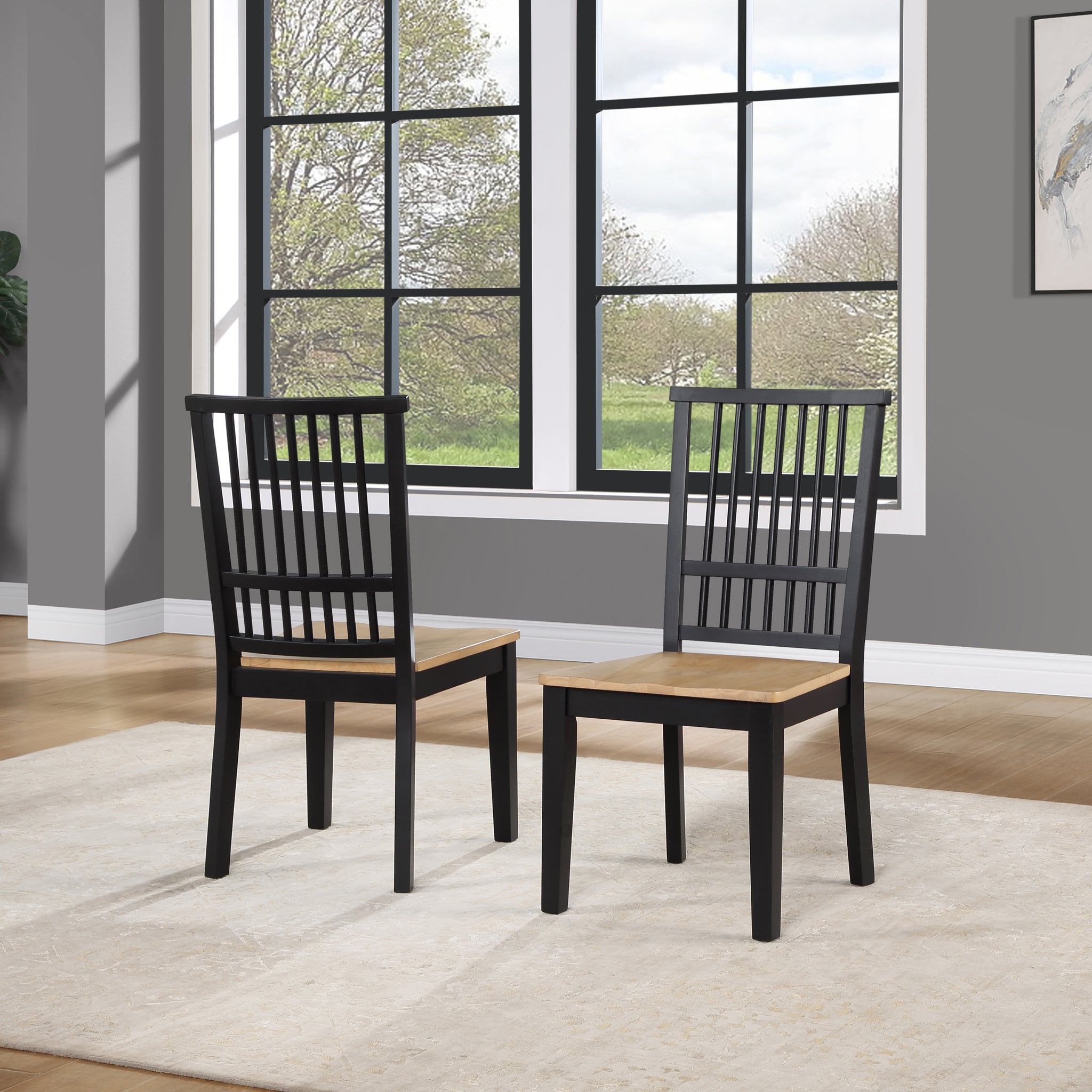 Magnolia Side Chair Set Of 2 Black Black Wood