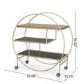 Round Shelf Gold Wood Glass