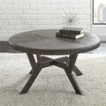 Alamo Round Cocktail Table Gray Gray Wood