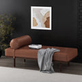 Chaise Lounge Light Brown Pu