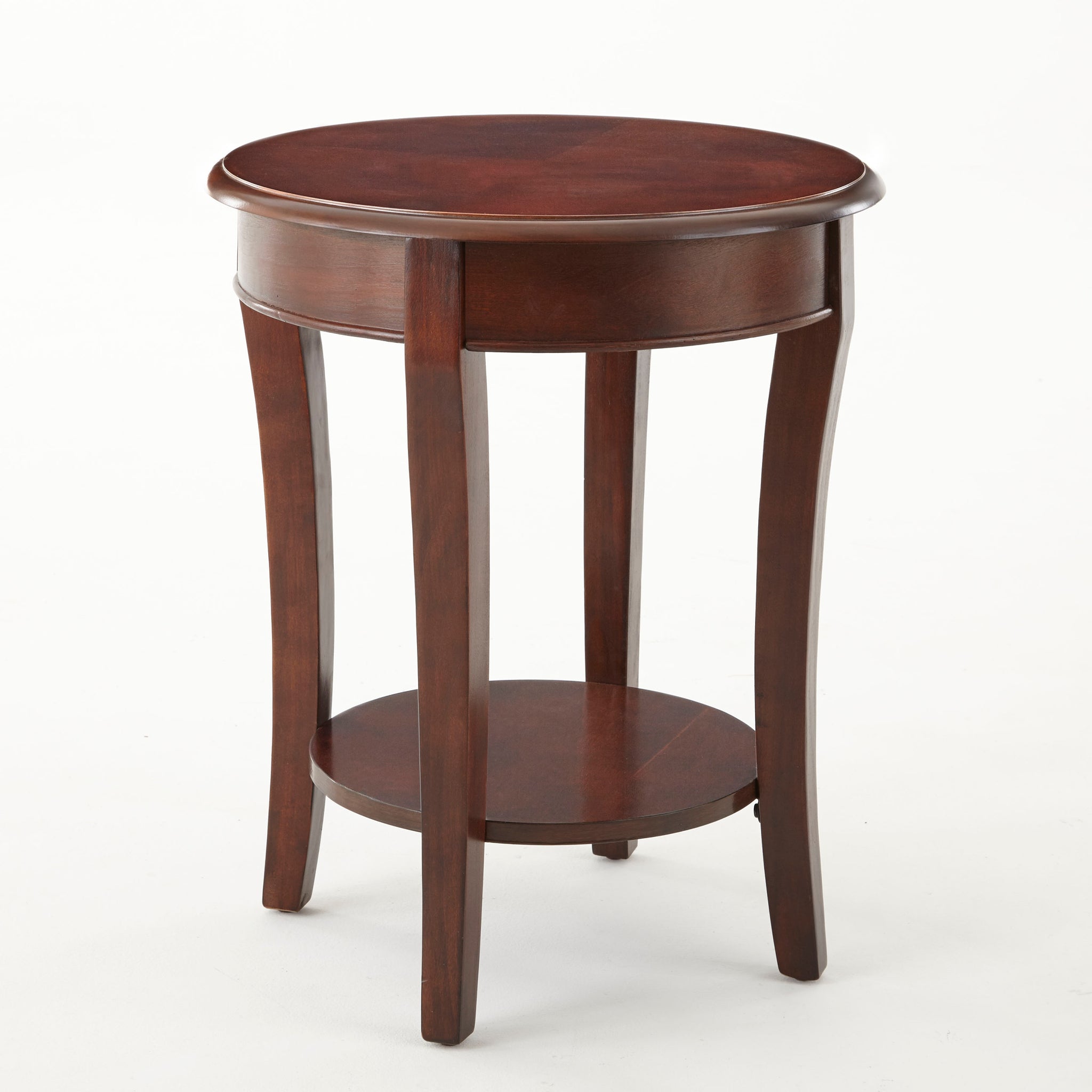 Troy End Table 20" Round Brown Brown Wood