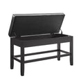 Carrara Storage Counter Bench Black Black Faux Leather