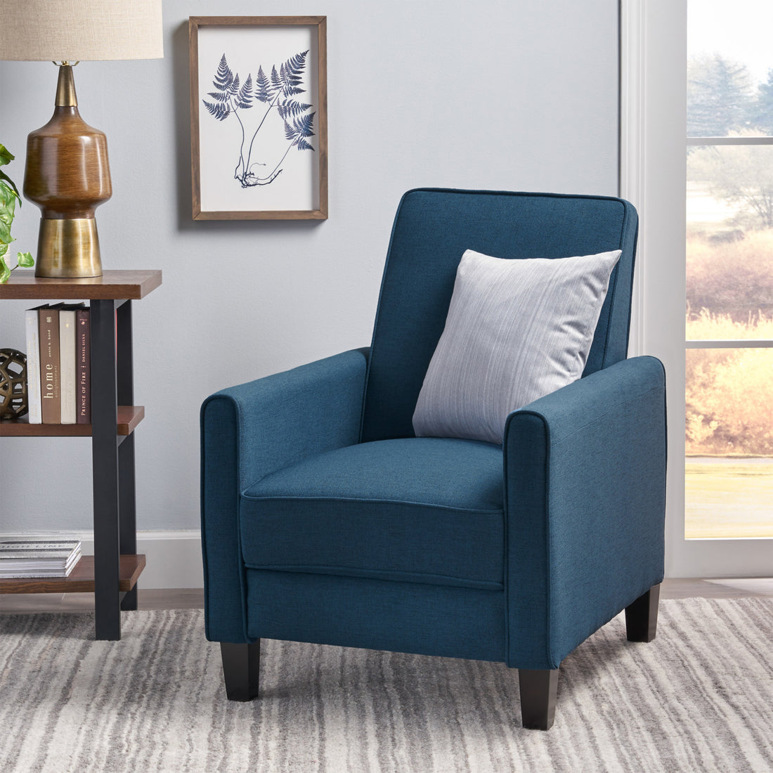 Navy Blue Fabric Push Back Chair For Elegant Home D Cor Navy Blue Fabric