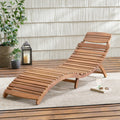 Lahaina Wood Foldable Chaise Lounge Brown Wood