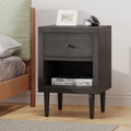 1 Drawer Nightstand Grey Mdf