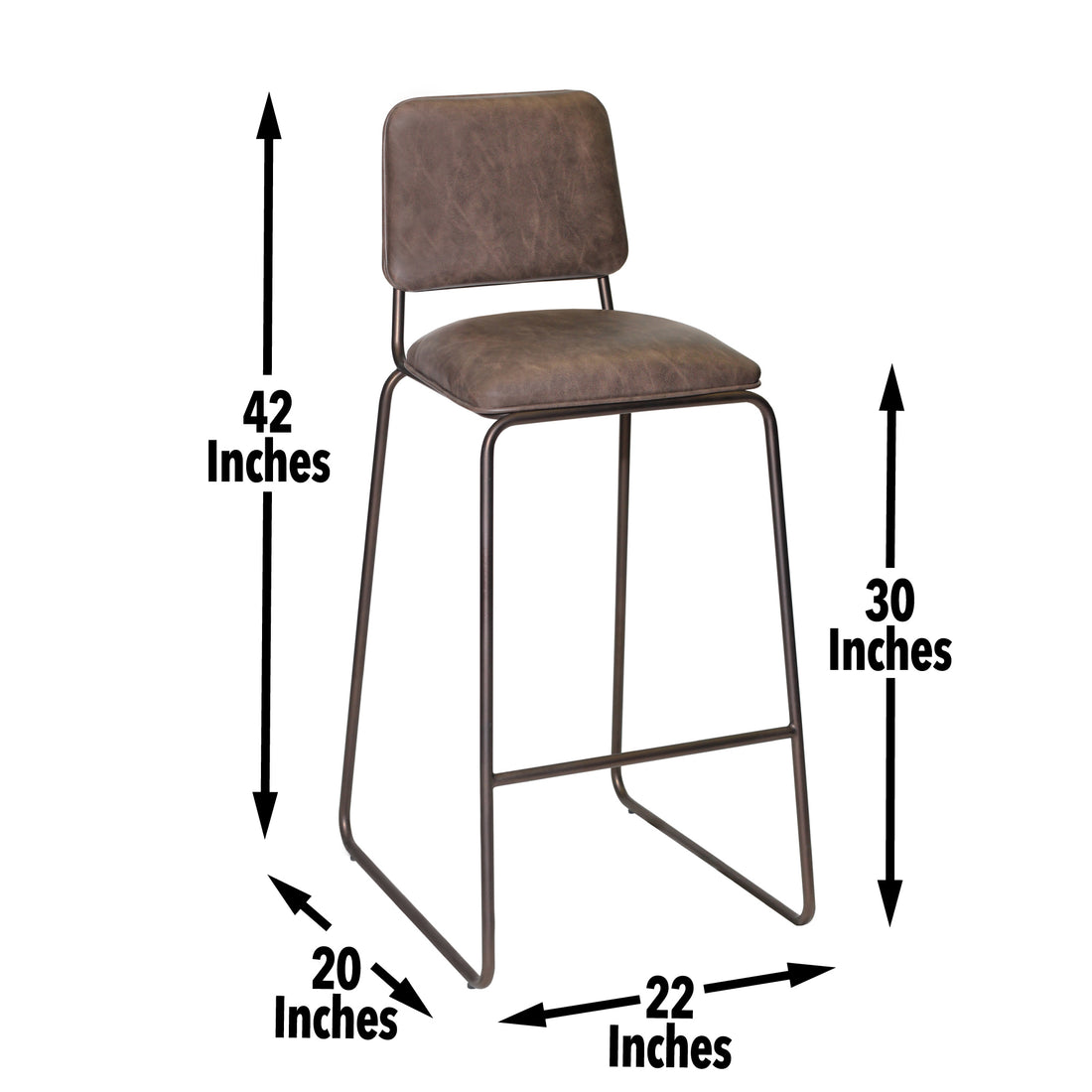 Mesa Barstool Brown Brown Wood