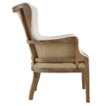 George Wingback Accent Chair Two Tone White Faux Leather