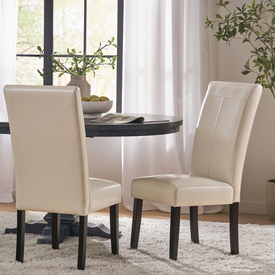 Hanford Dining Chair Ivory Pu Leather