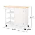 Kitchen Cart White Wood