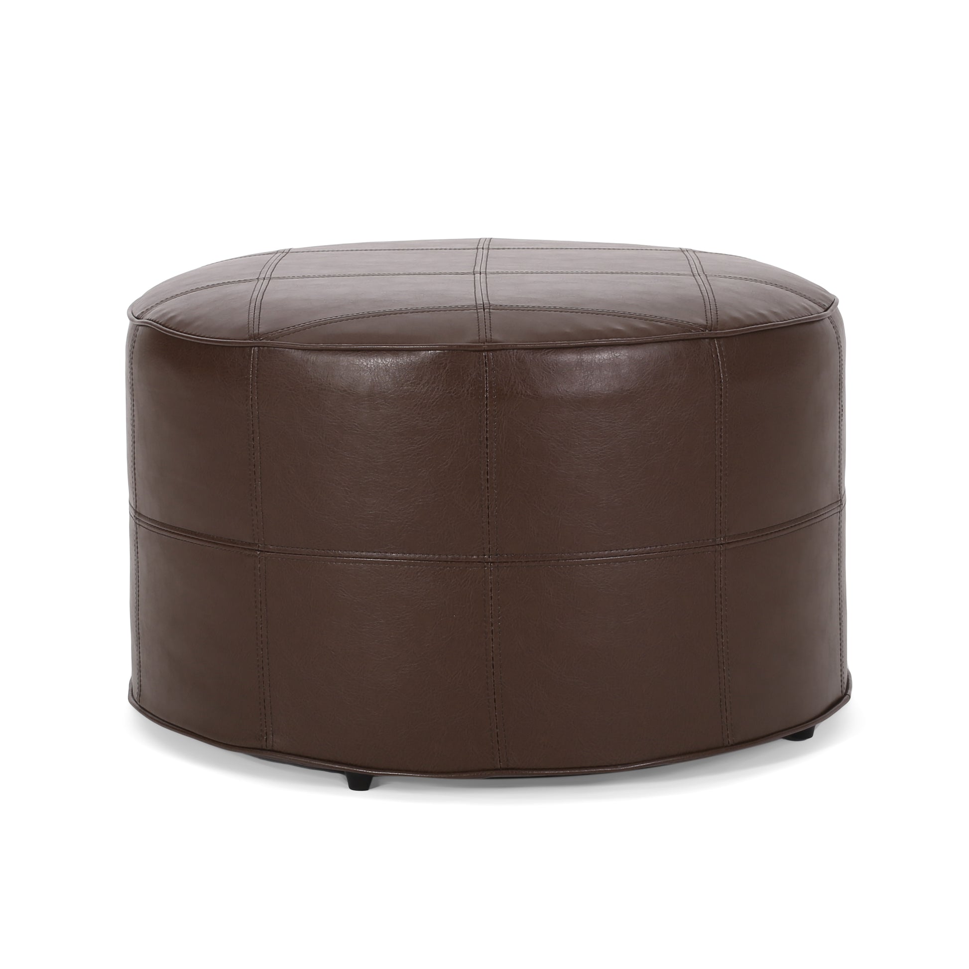 Ottoman Dark Brown Faux Leather