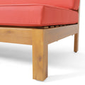 Brava X Back Corner Bench L With Coffee Table, Red Red Acacia Wood