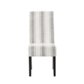 Dining Chair Grey Stripe Fabric