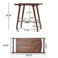 Bar Cart Mahogany Acacia Wood