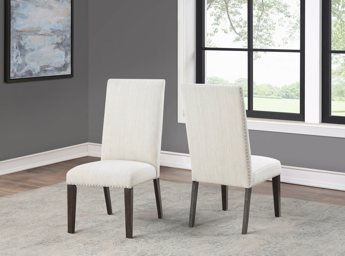 Hutchins Upholstered Chair Set Of 2 Dark Brown Dark Brown Wood