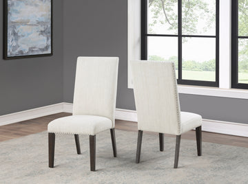 Hutchins Upholstered Chair Set Of 2 Dark Brown Dark Brown Wood