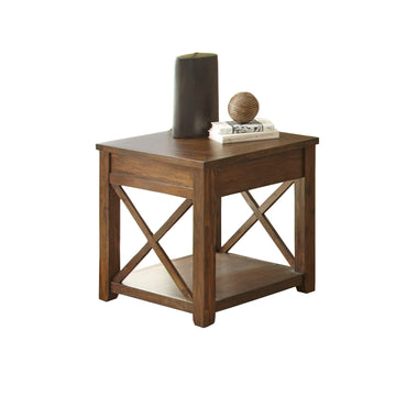 Lenka End Table Brown Brown Wood