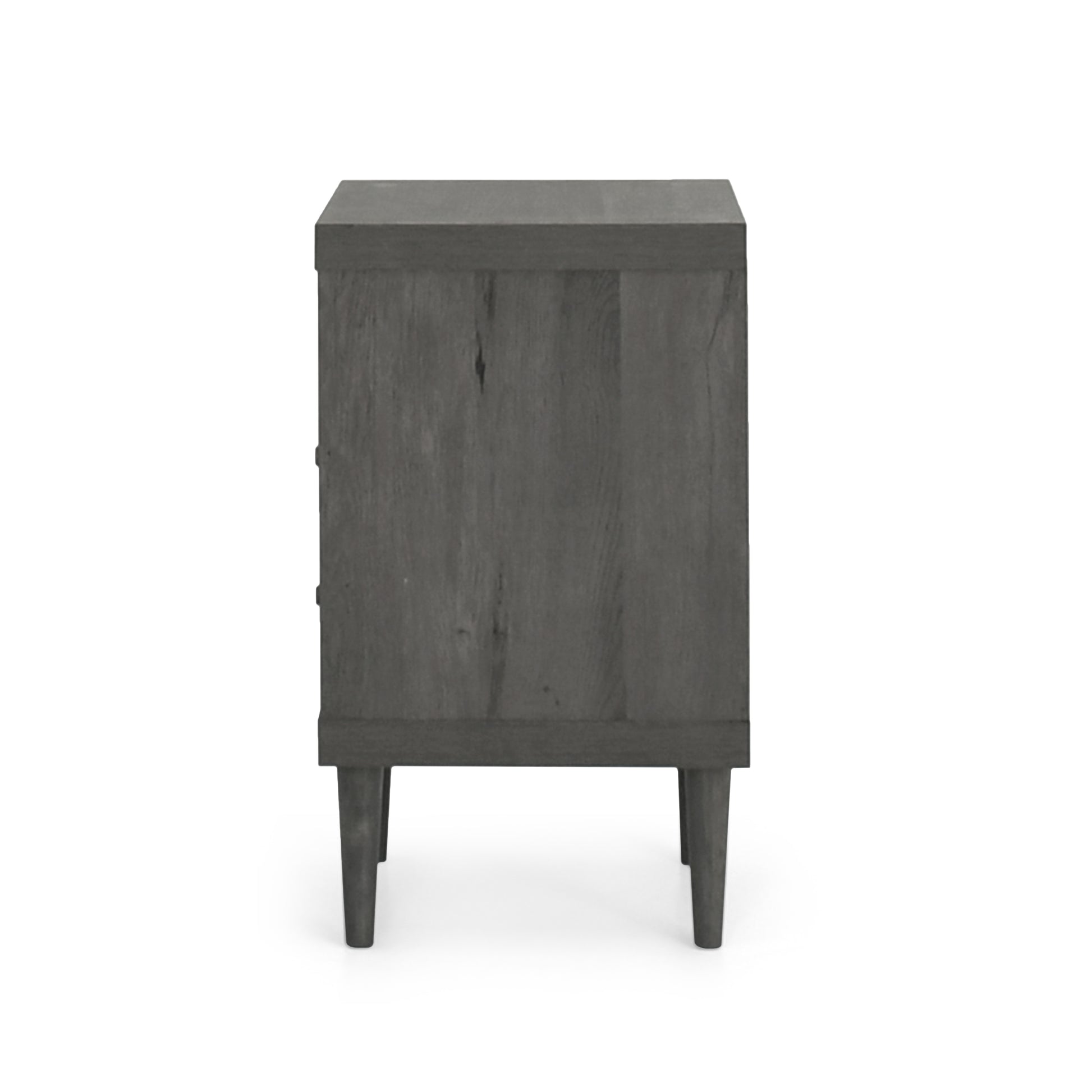 2 Drawer Nightstand Grey Mdf