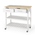 Kitchen Cart White Wood