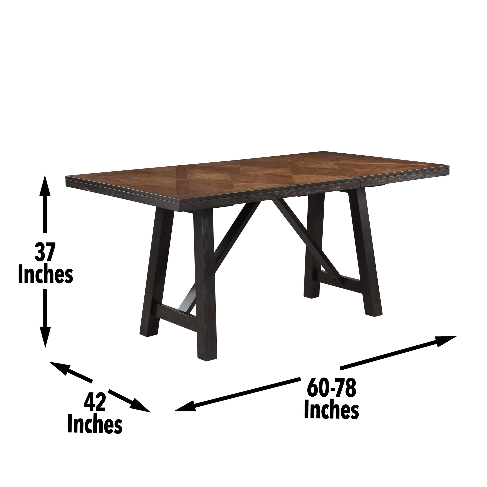 Halle Counter Table With 18" Leaf Dark Brown Dark Brown Wood